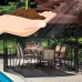 12' x 12' Gazebo Canopy Top Replacement Cover (Brown) - Dual Tier Up Tent Accessory with Plain Edge Polyester UV30 Protection Water Resistant for Outdoor Patio Backyard Garden Lawn Sun Shade   